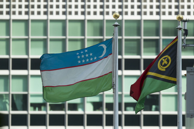 Uzbekistan flag at the UN.