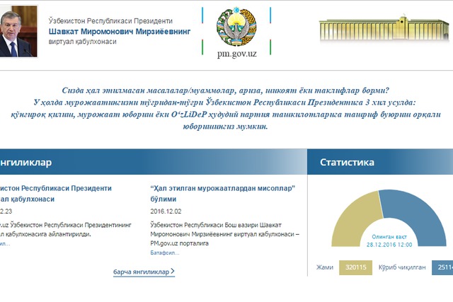 Ҳар бир туман ва шаҳарда Президент Халқ қабулхонаси очилади