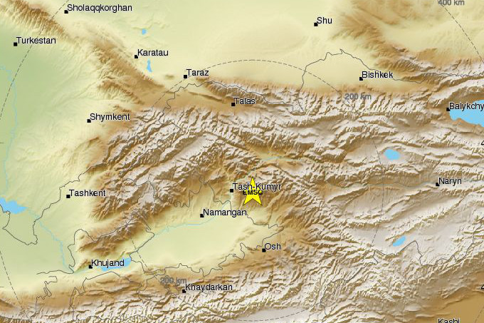 В Узбекистане ощутили землетрясение с эпицентром в Кыргызстане