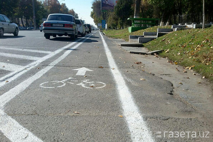 На ул. Руставели в Ташкенте создается велодорожка