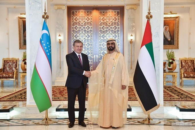 Shavkat Mirziyoyev Birlashgan Arab Amirliklari bosh vaziri, Dubay amiri bilan uchrashdi