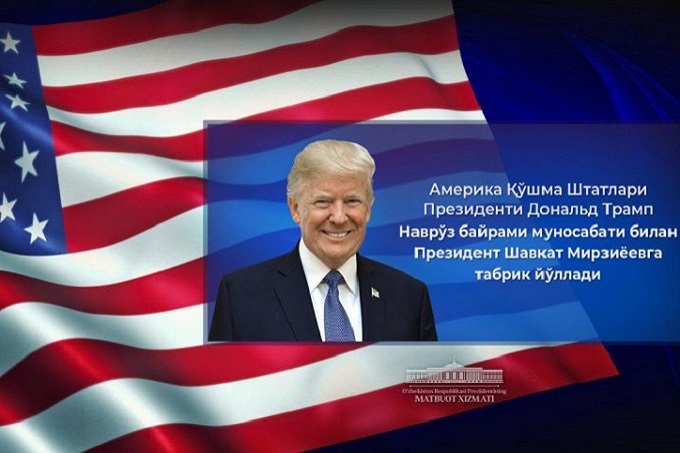 Donald Tramp Shavkat Mirziyoyevga tabrik yo‘lladi