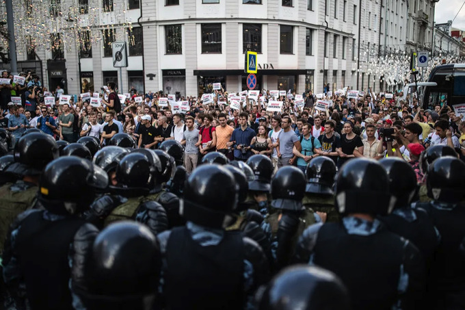 Митинг за честные выборы в Мосгордуму. Июль 2019 года.
