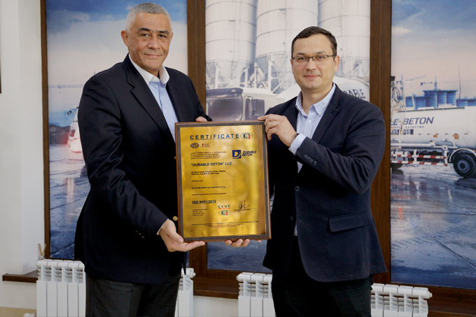 Durable Beton получил международный сертификат ISO 9001:2015