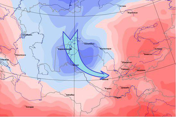 O‘zbekistonga Rossiyadan sovuq va nam havo oqimi kirib kelishi kutilmoqda