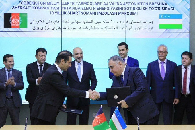 O‘zbekiston va Afg‘oniston 10 yilga elektr energiyasi yetkazib berish to‘g‘risidagi bitimni imzoladi