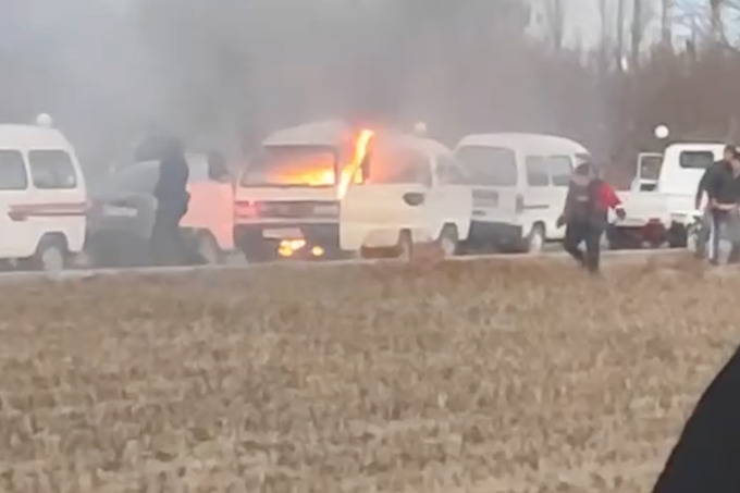 В Туракургане в очереди на газовой заправке загорелся Damas