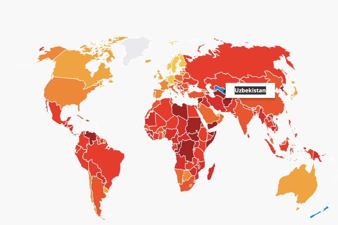 Узбекистан поднялся на 140-е место в рейтинге восприятия коррупции