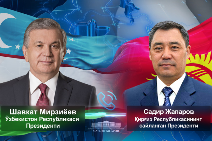 Shavkat Mirziyoyev va Sadir Japarov muloqotni mustahkamlash yo‘llarini ko‘rib chiqishdi