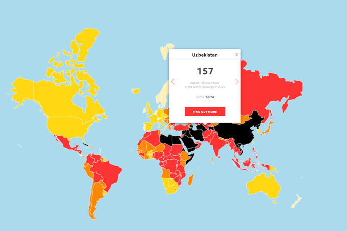 Матбуот эркинлиги рейтингида Ўзбекистон кўрсаткичи ёмонлашди