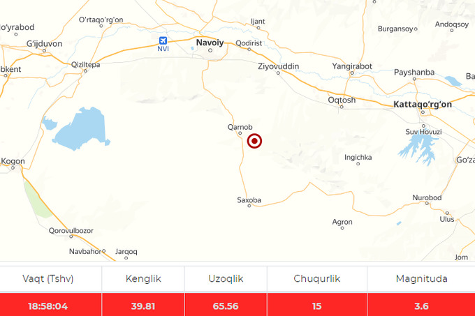 Самарқанд вилоятида 4 баллик зилзила содир бўлди