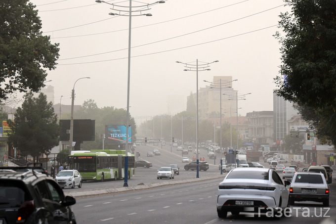 Foto: Toshkentda yana chang bo‘roni kuzatilmoqda