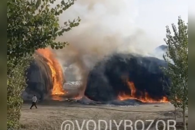 На хлопкоприёмном пункте в Андижанской области произошёл пожар. Власти сообщили, что сгорело 12 кг хлопка