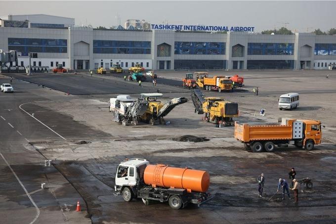 Toshkent aeroportida samolyotlar to‘xtash joylarini kapital ta’mirlash boshlandi