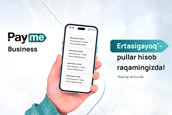 Payme Business: ertasigayoq pullar hisob raqamiga tushadi