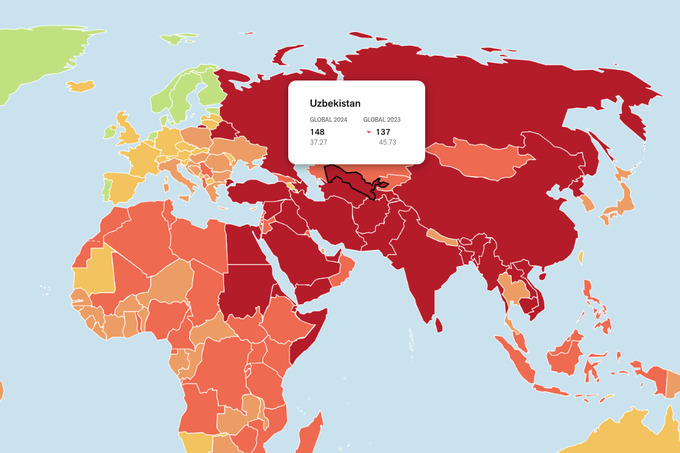 Узбекистан опустился на 11 позиций в рейтинге свободы прессы