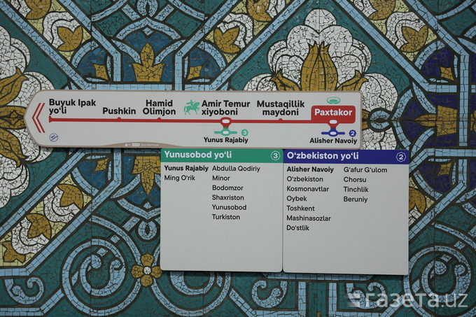 Toshkentdagi “Paxtakor” va “Alisher Navoiy” metro bekatlarida yangilangan navigatsiya paydo bo‘ldi