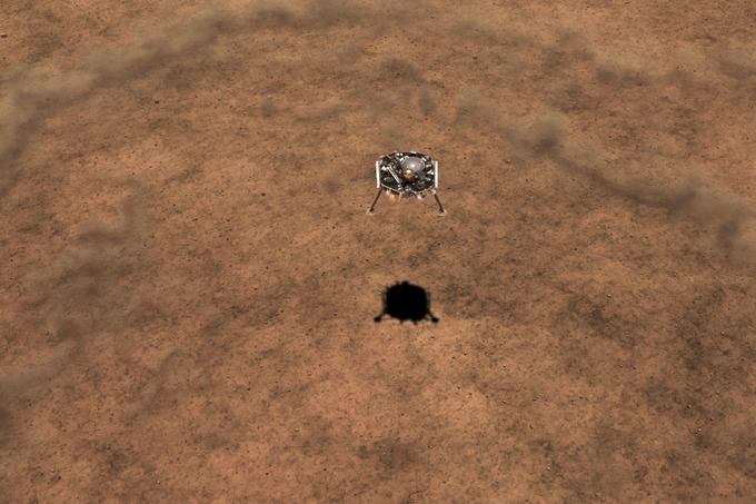 InSight Lander’ning Marsga qo‘nish illyustratsiyasi.