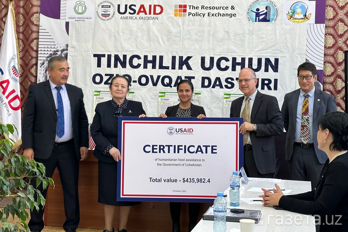 USAID delivers food aid to Uzbekistan valued at $435,000