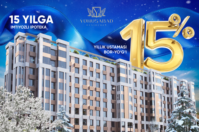 Yunusabad Residence тайёр кадастрли премиум хонадонларни таклиф этади